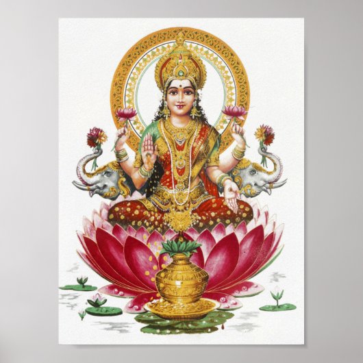 Poster Lakshmi Hindu Goddess (Devant)
