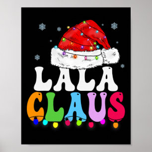 Poster Lala Claus Funny Famille de Noël jumelée Grand-mèr