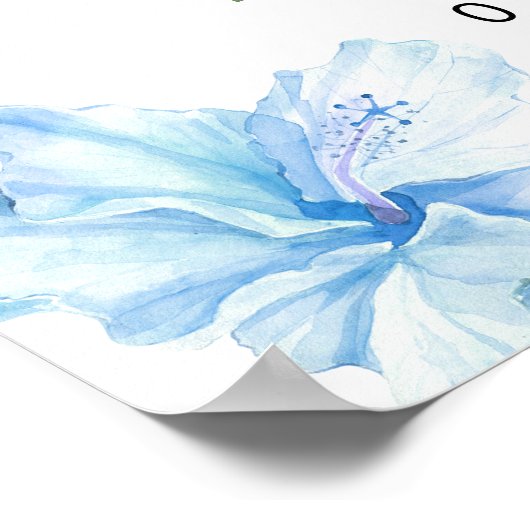 Poster LALANI Tropical Blue Hibiscus Luau 1er anniversair (Coin)