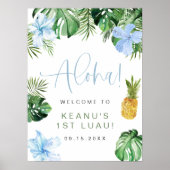 Poster LALANI Tropical Blue Hibiscus Luau 1er anniversair (Devant)