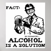 Poster L'alcool est une solution en chimie rétro (Devant)