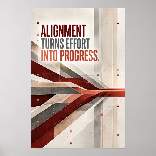 Poster L'alignement transforme l'effort en progrès Motiva (Devant)