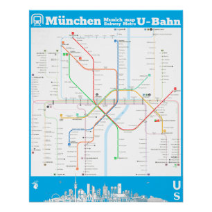 Poster « L'Allemagne : Métro de Munich SUBWAYmap…