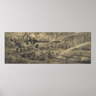 Poster L'Allemand touché par l'artillerie