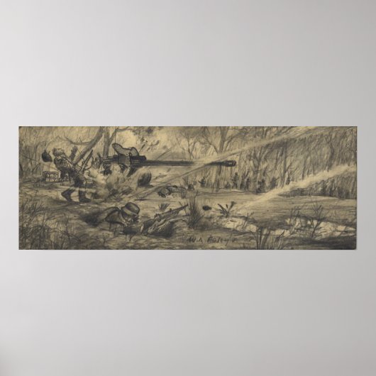 Poster L'Allemand touché par l'artillerie (Devant)