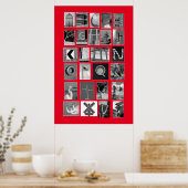 Poster L'alphabet montrant les lettres d'image (Cuisine)