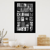 Poster L'alphabet montrant les lettres d'image (Cuisine)