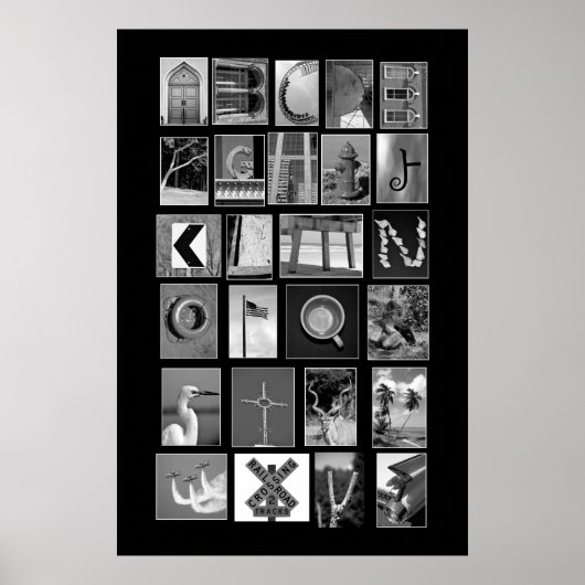 Poster L'alphabet montrant les lettres d'image (Devant)