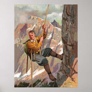 Poster L'alpiniste grimpe sur la montagne