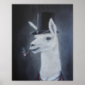 Poster Lama dapper classique dans chapeau supérieur avec  (Devant)