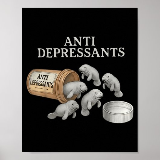 Poster Lamantins antidépresseurs (Devant)