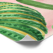 Poster Lamas aquarelle et motif cactus. (Coin)