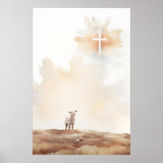 Poster Lamb Of God Minimalist Watercolor Christian