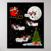 Poster Lambs Sheep Santa Sleigh Flying Funny Magical Chri (Devant)