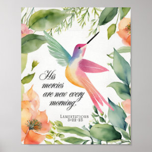 Poster Lamentations 3:22-23 Colibri Chrétien