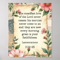 Lamentations 3:22–23 Conception Florale Vintage