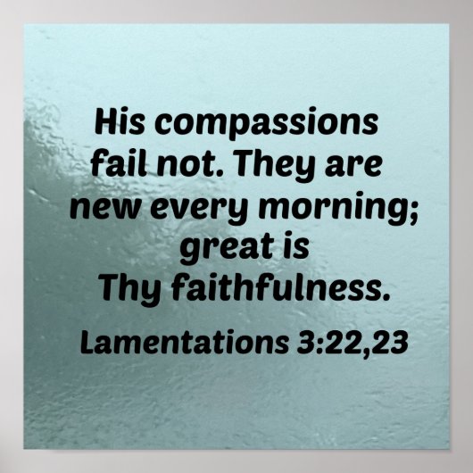 Poster Lamentations 3:22,23 Ses compassion ne manquent pa (Devant)