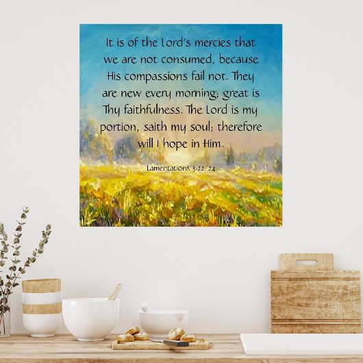 Poster Lamentations 3:22-24 (Cuisine)