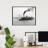 Poster L'Amérique, bateau du Mississippi, Mlle. 1900-19 (Bureau à domicile)