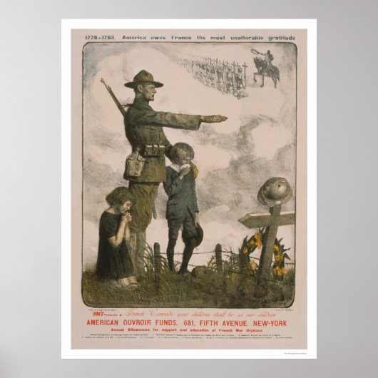 Poster L'Amérique doit à la France la plus inaltérable gr (Devant)