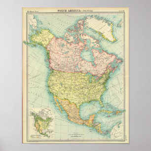 Poster L'Amérique du Nord politique