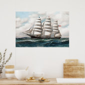 Poster L'Amérique jeune à la mer Clipper Ship (Cuisine)