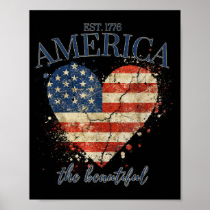 Poster L'Amérique la belle fête de l'indépendance patriot