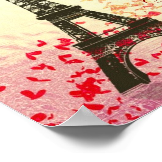 Poster L'amour à Paris Tour Eiffel (Coin)