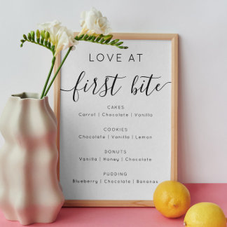 Poster L'amour au premier coup de dent. Dessert minimalis