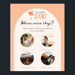 Poster L'amour au premier Spritz Photo nuptiale Où étaien<br><div class="desc">Love at First Spritz Fête des mariées Photo Where was They Game. Ce jeu n'est pas seulement pour évoquer le voyage du couple mais aussi pour partager des histoires sur la mariée et le marié. C’est une façon simple de célébrer leur histoire d’amour et leurs souvenirs à travers leurs mignonnes...</div>
