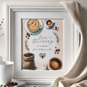 Poster L'amour brasse Café Bar Panneau de table