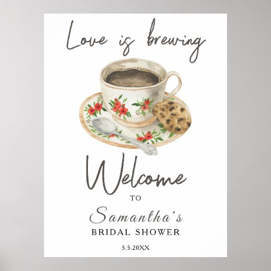 Poster L'amour brasse Café Douche nuptiale bienvenue (Devant)