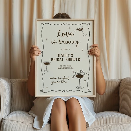 Poster L'amour brasse Espresso Martini Bienvenue
