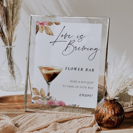 Poster L'amour brasse Espresso Martini panneau à barre à 