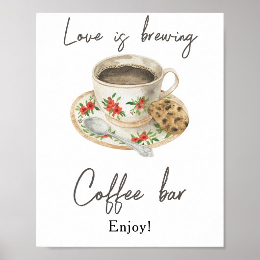 Poster L'amour brasse la douche nuptiale Café bar (Devant)