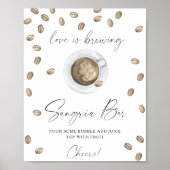 Poster L'amour brasse la douche nuptiale sangria bar (Devant)