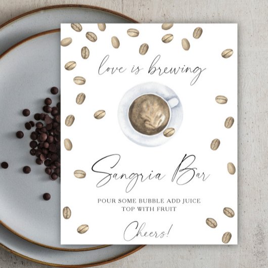 Poster L'amour brasse la douche nuptiale sangria bar