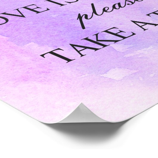 Poster L'amour, c'est un régal. Mariage lilas violet (Coin)