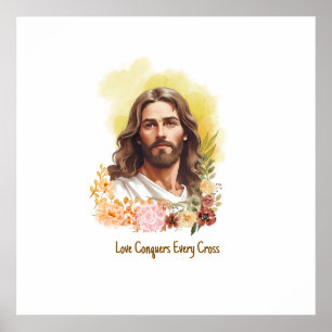 Poster L'amour conquiert chaque croix - Jésus