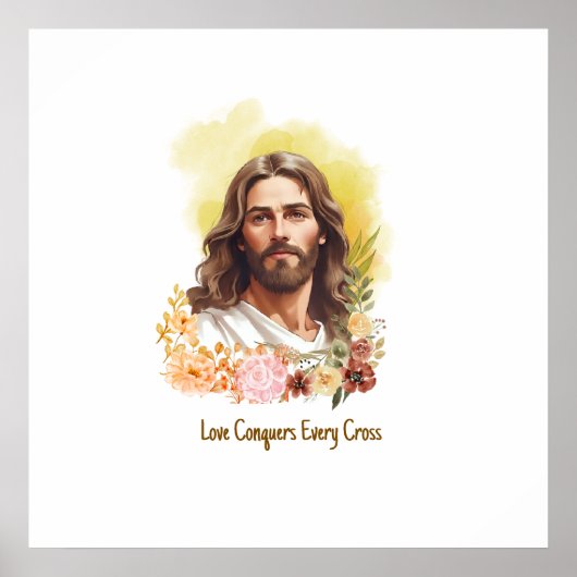 Poster L'amour conquiert chaque croix - Jésus (Devant)