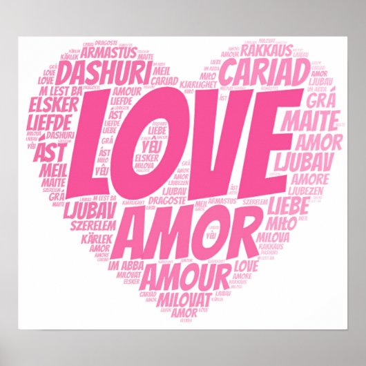 Poster L'amour dans différentes langues du monde (Devant)