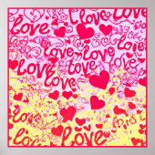 Poster L'amour dans le Motif coloré dynamique (Devant)