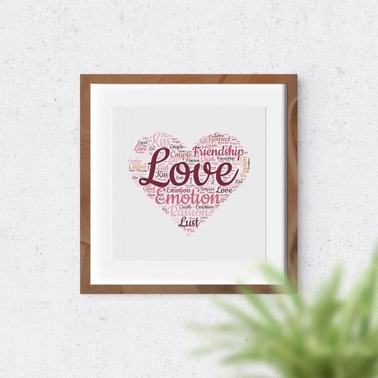 Poster L'amour dans les mots. La typographie romantique.