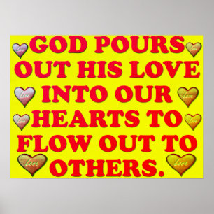 Poster L'Amour De Dieu Est Poulé Dans Nos Coeurs.