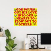 Poster L'Amour De Dieu Est Poulé Dans Nos Coeurs. (Bureau à domicile)