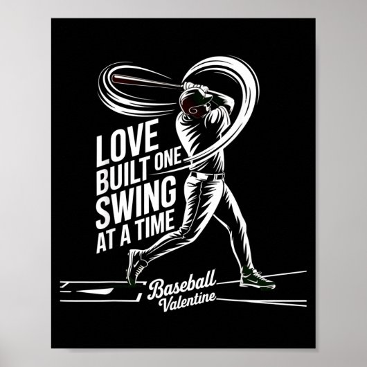 Poster L'amour de la Saint-Valentin de baseball construit (Devant)