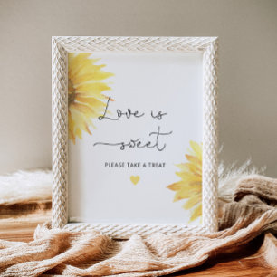 Poster L'amour de tournesol est doux, prenez une friandis