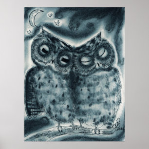 Poster l'amour du hibou de la nuit