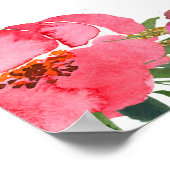 Poster L'amour en fleurs rose Fête des mariées (Coin)