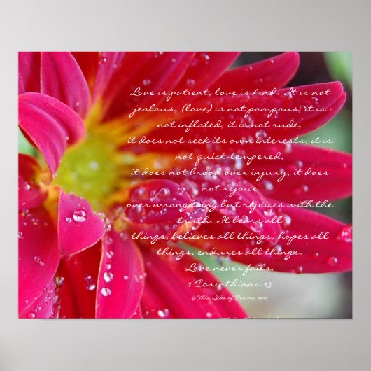 Poster L'amour est.....1 Corinthiens 13 (Devant)